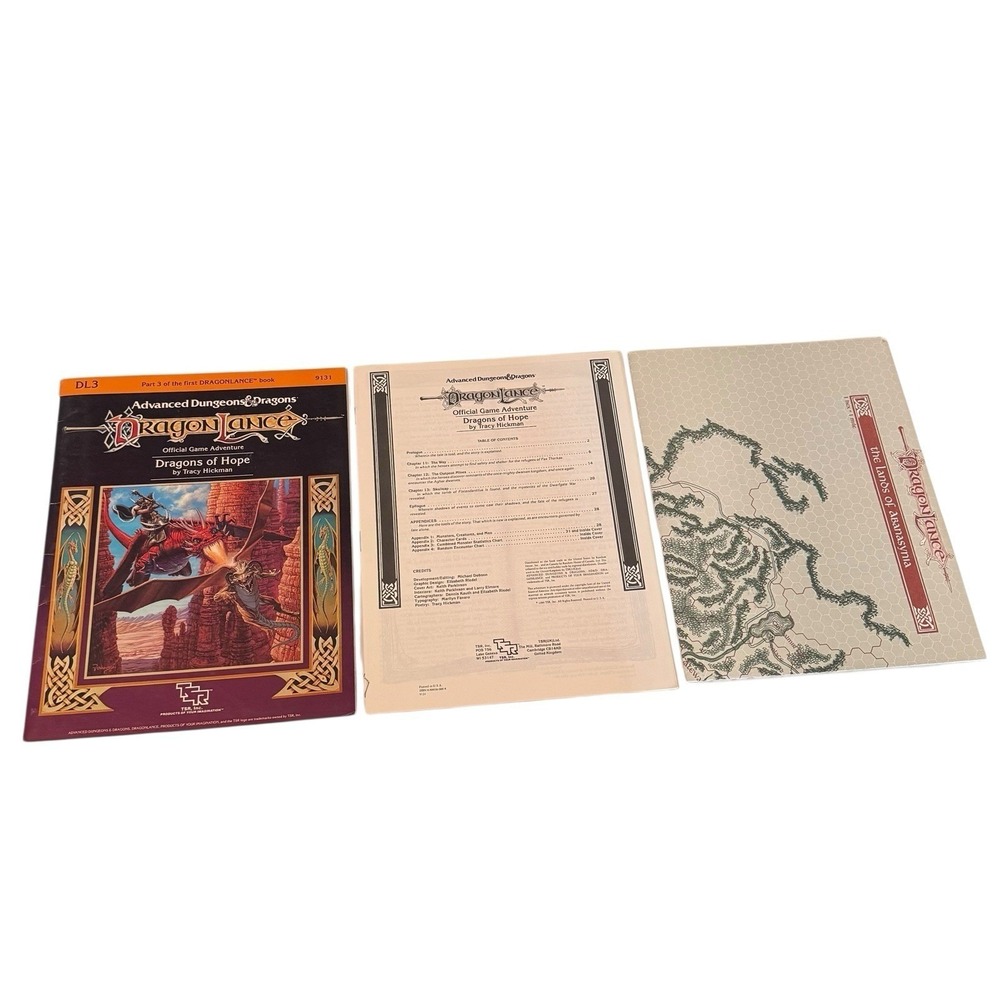 Advanced Dungeons Dragons DL3 Dragons of Hope Dragonlance Adventure Module 1984